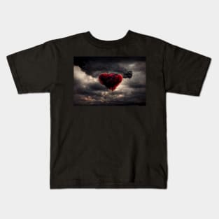 Broken Heart in the Clouds /  Broken Hearts Unwind Designs Kids T-Shirt